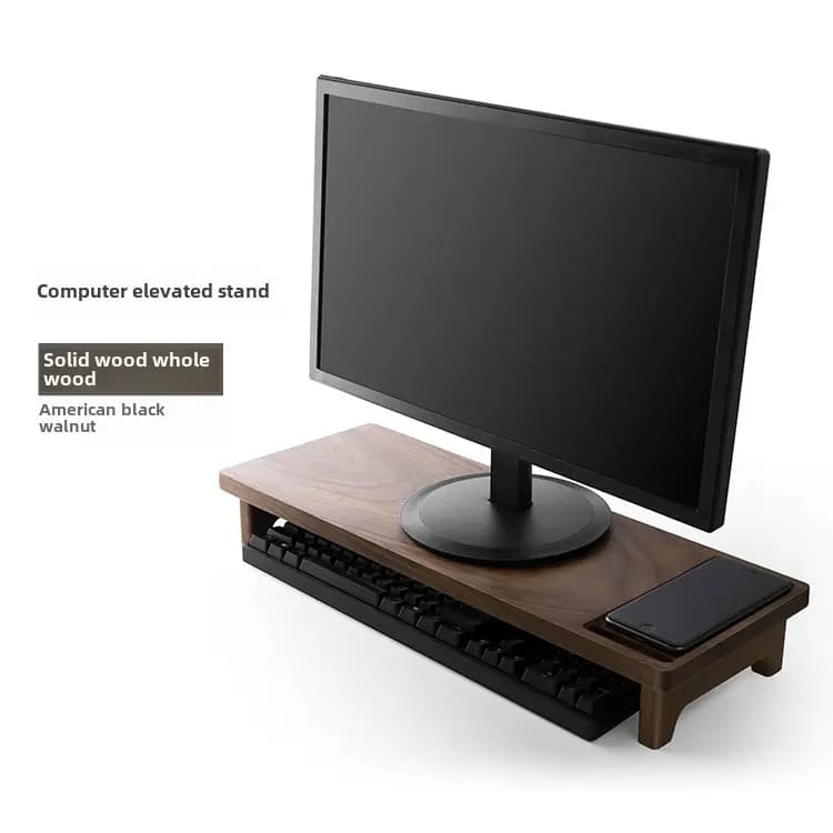 ជើងទម្រ Monitor ឈើមានជាមួយនឹងរន្ធ USB 