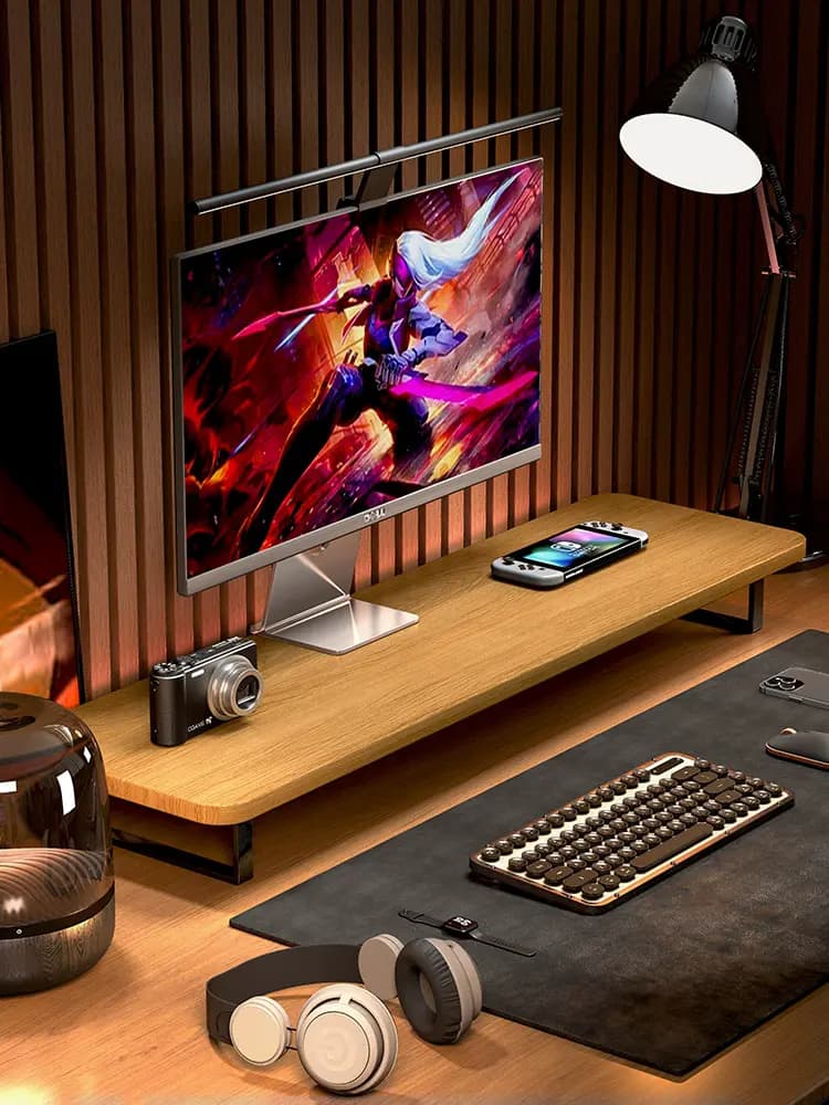 ជើងទម្រ Monitor ឈើជាមួយជើងទ្រដែក